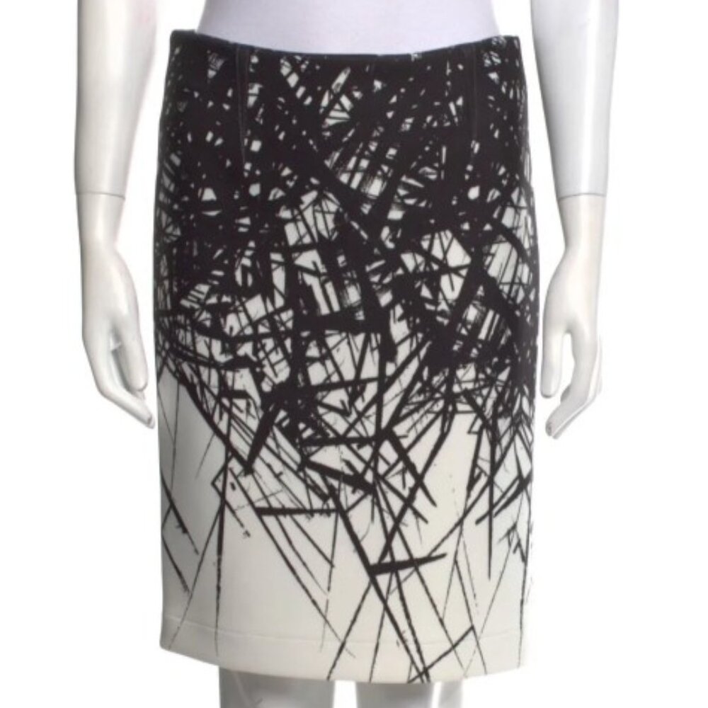 Yigal Azrouël Splattered Printed Abstract Knee-Length Skirt M/US 6 (Orig. $398)